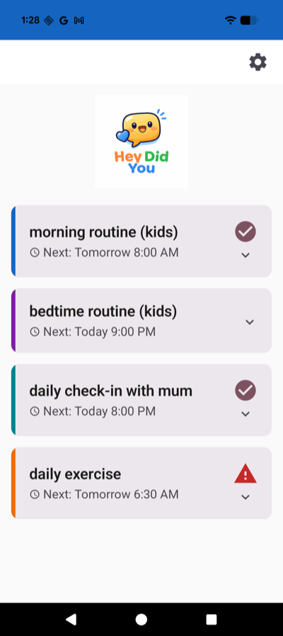HeyDidYou app screenshot